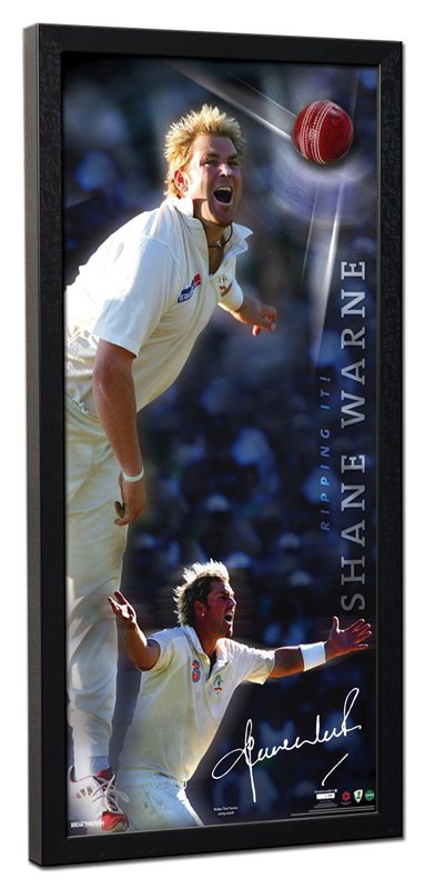 Shane Warne Ripping It framed piece