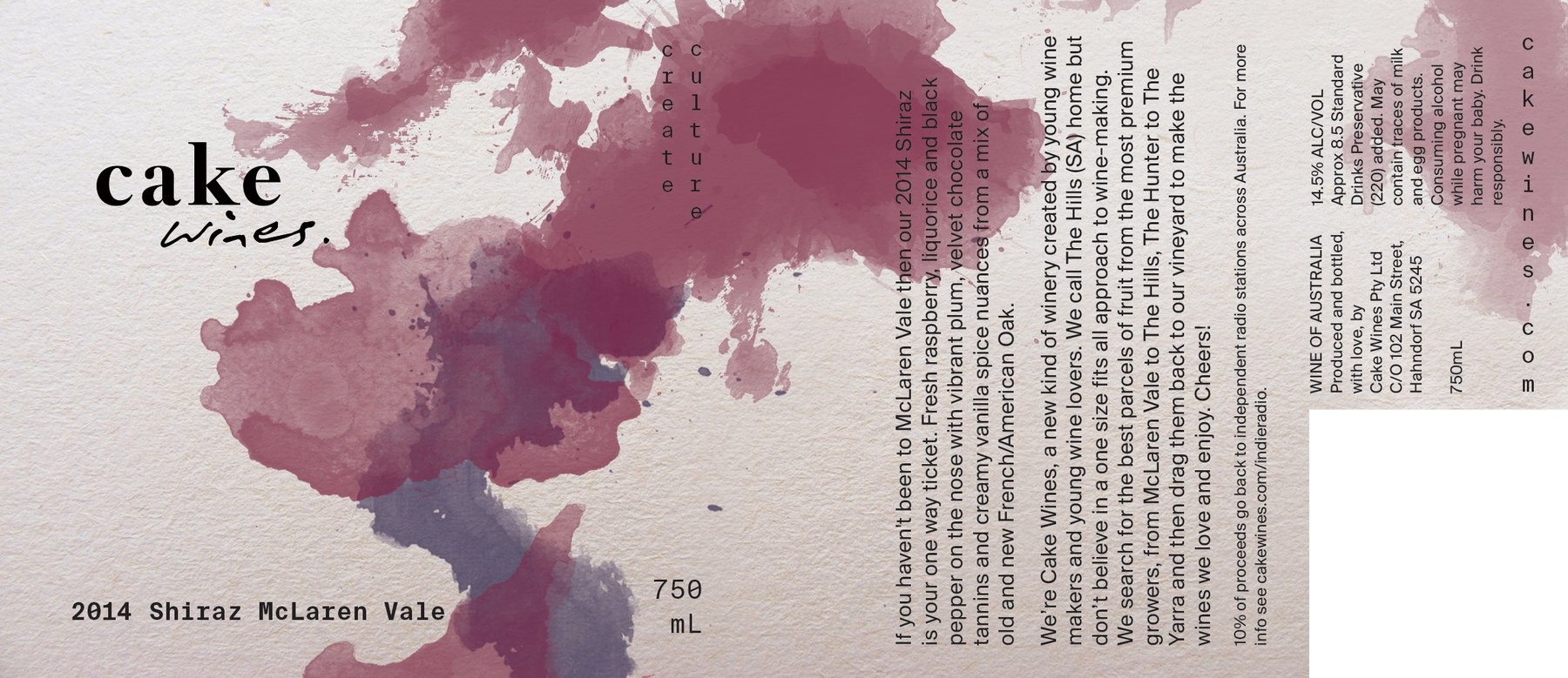 Cake Wines label
